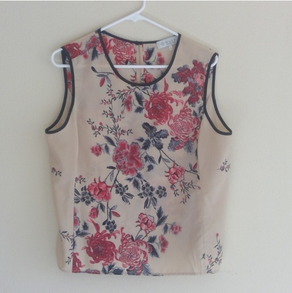 Anthropologie Floral Chrysanthemum top